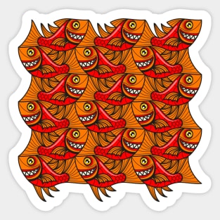 Escher fish pattern X Sticker